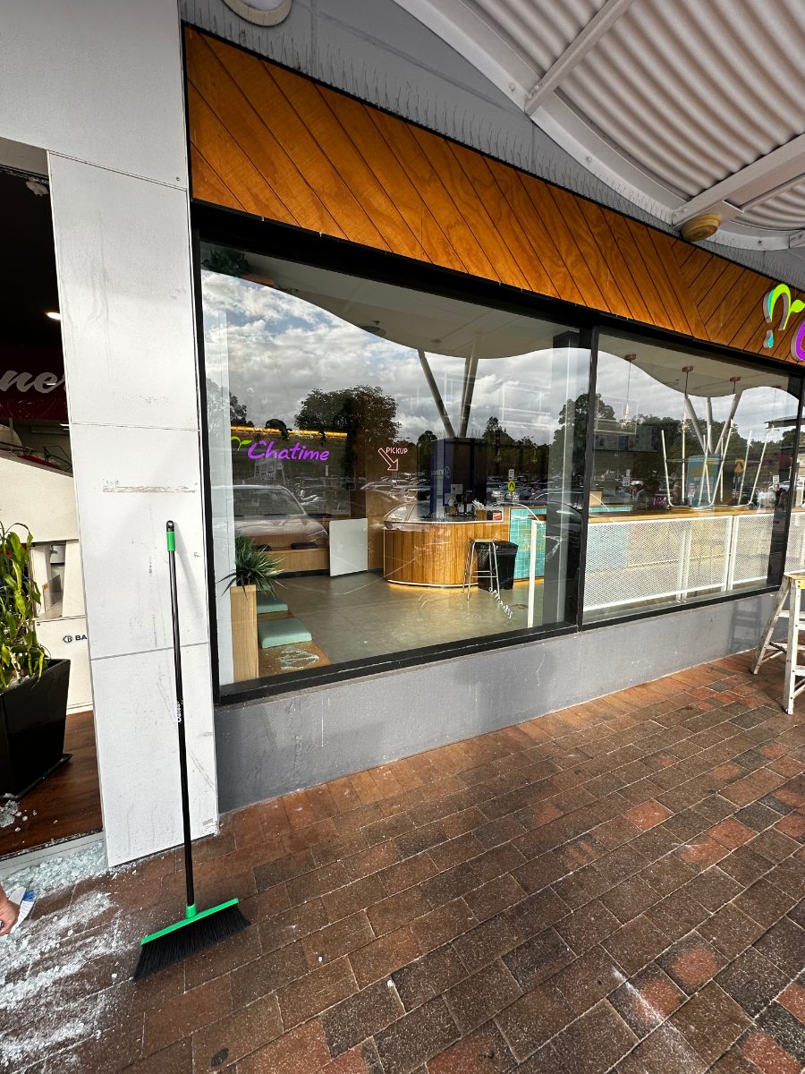 Replacement cafe shopfront window glass near Sandgate